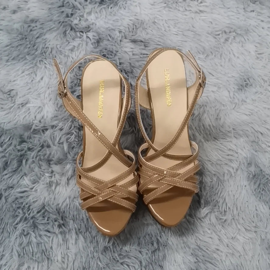 LOSLANDIFEN 2026 NEW 14CM Open Toe Platform High Heels Snake Pattern Sandals Sexy Ankle Strap Gladiator Party Dress Women Shoes