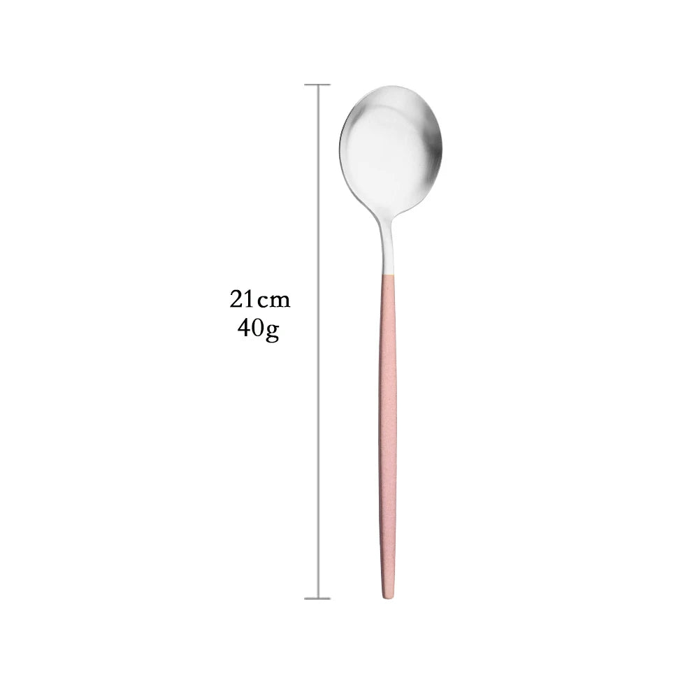 Dinnerware Pink Silver Silverware Cutlery Set Stainless Steel Luxury Flatware Home Fork Spoon Knife Kitchen Dinner Set Drop ship