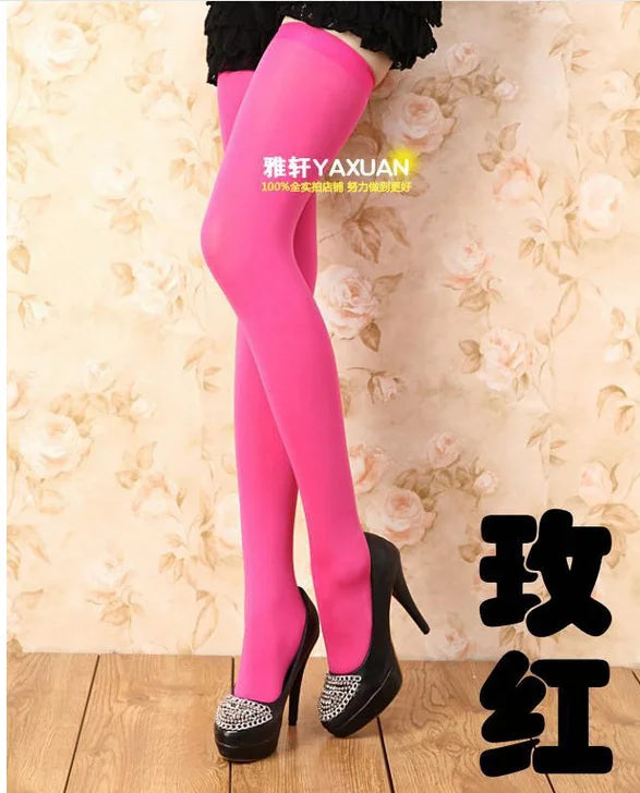 Sexy Stockings Bowknot Women Thigh High Over Knee Socks Opaque Black Girls Stretchy Elastic Spring Fashion Solid Long Chaussette