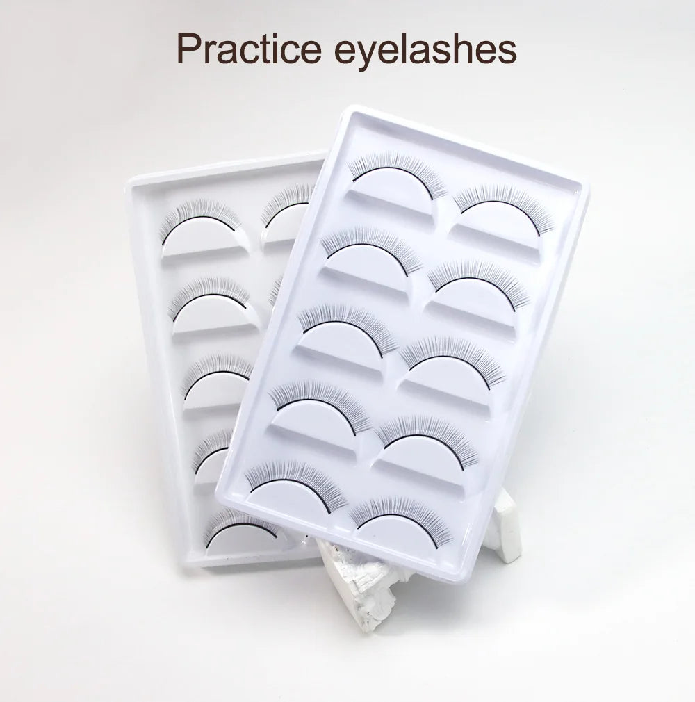 GLAMLASH 5 Pairs/Set False Eyelashes Handmade Training Lashes For Beginners Teaching Lashes Eye Extension Tools Practice