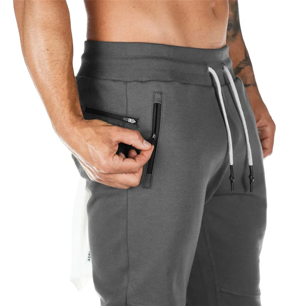Joggers Sweatpants Men Casual Pants Solid Color Gym Fitness Workout Sportswear Trousers Autumn Winter Male Crossfit Trackpants