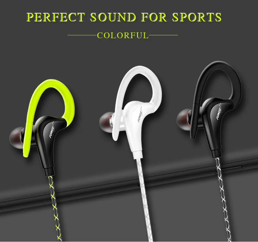 Earphones 3.5mm Sport Earphone Super Stereo Headsets Sweatproof Running Headset With Mic Ear Hook Headphone for Meizu Headphone