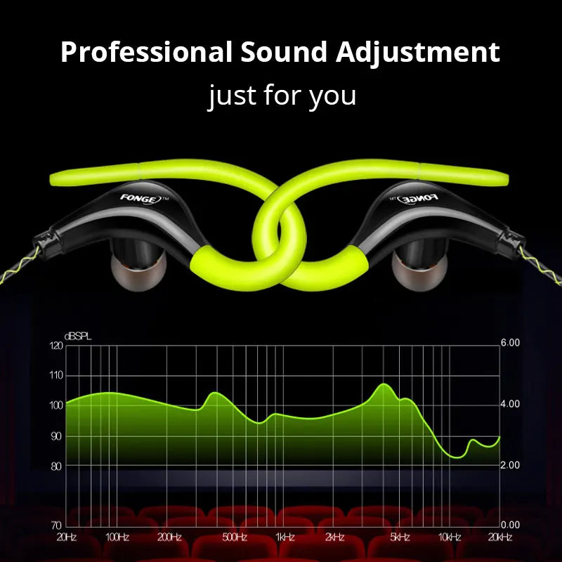 Earphones 3.5mm Sport Earphone Super Stereo Headsets Sweatproof Running Headset With Mic Ear Hook Headphone for Meizu Headphone