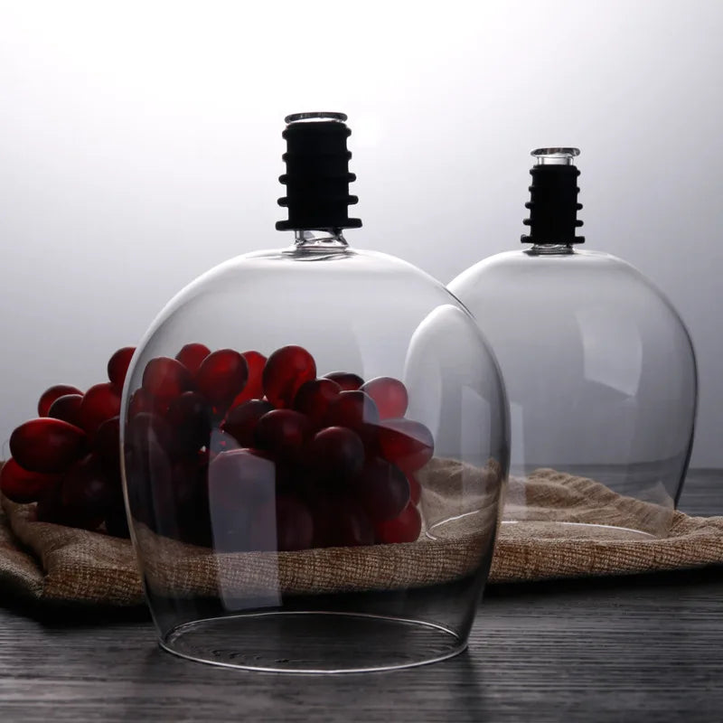UPORS Wine Pourer In Bottle Direct To Drinking Creative Glass Cup Transparent Shot Glass Wine Decanter with Cork Bar Tools