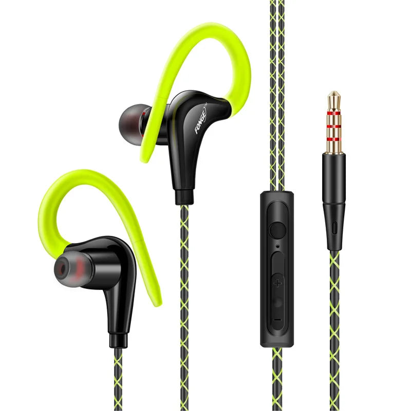 Earphones 3.5mm Sport Earphone Super Stereo Headsets Sweatproof Running Headset With Mic Ear Hook Headphone for Meizu Headphone