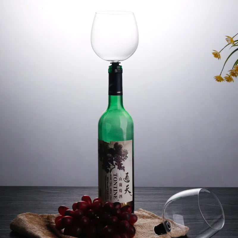 UPORS Wine Pourer In Bottle Direct To Drinking Creative Glass Cup Transparent Shot Glass Wine Decanter with Cork Bar Tools