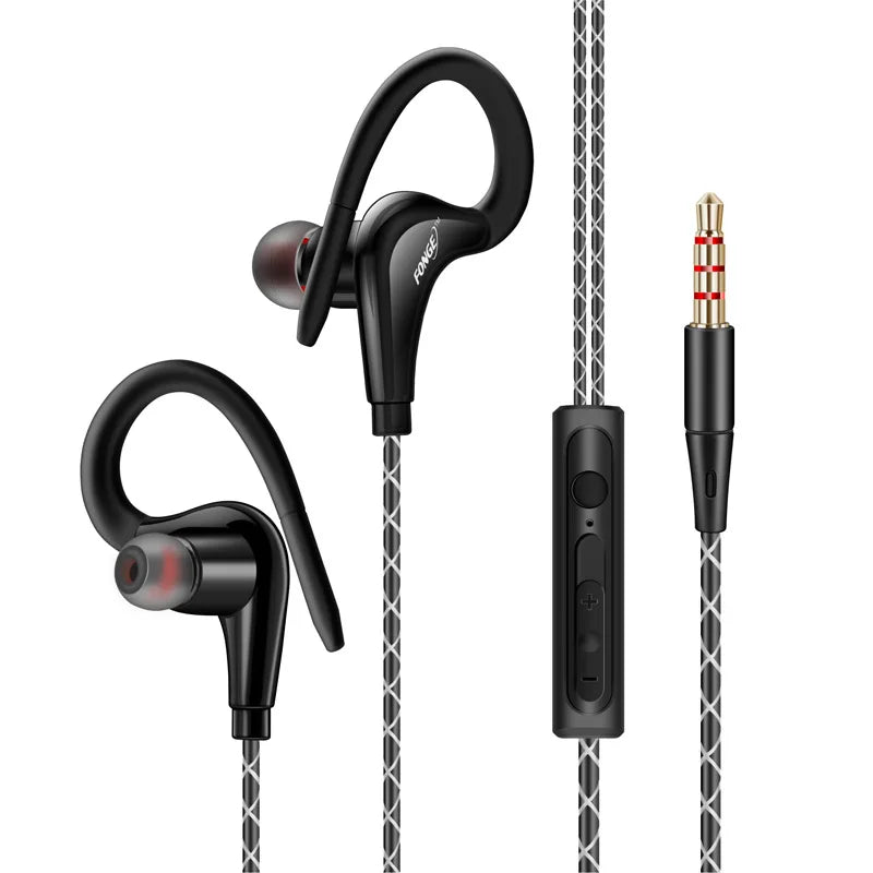 Earphones 3.5mm Sport Earphone Super Stereo Headsets Sweatproof Running Headset With Mic Ear Hook Headphone for Meizu Headphone