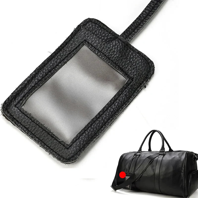 Big Capacity Genuine Leather Travel Bag For Men Women Soft Black Cowhide Casual Travel Duffel Large Luggage Weekend Shoulder Bag