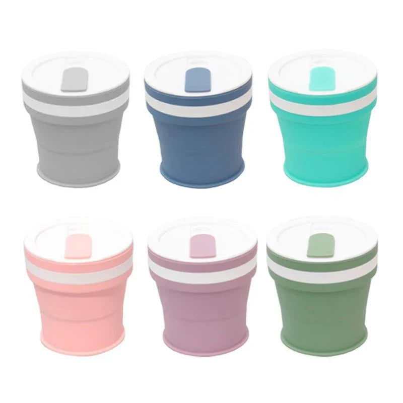 NEW 350ML Coffee Mugs Collapsible Silicone Cup Travel Folding Cup BPA FREE Food Grade Drinking Water Mug Tea Coffee Cups Drinkware