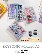 SKYSONIC New Arrival A5 Ring Notebook Jounral Cover INS Bandage Photocards Binder Collect Book Photo Cards Organzier Stationery