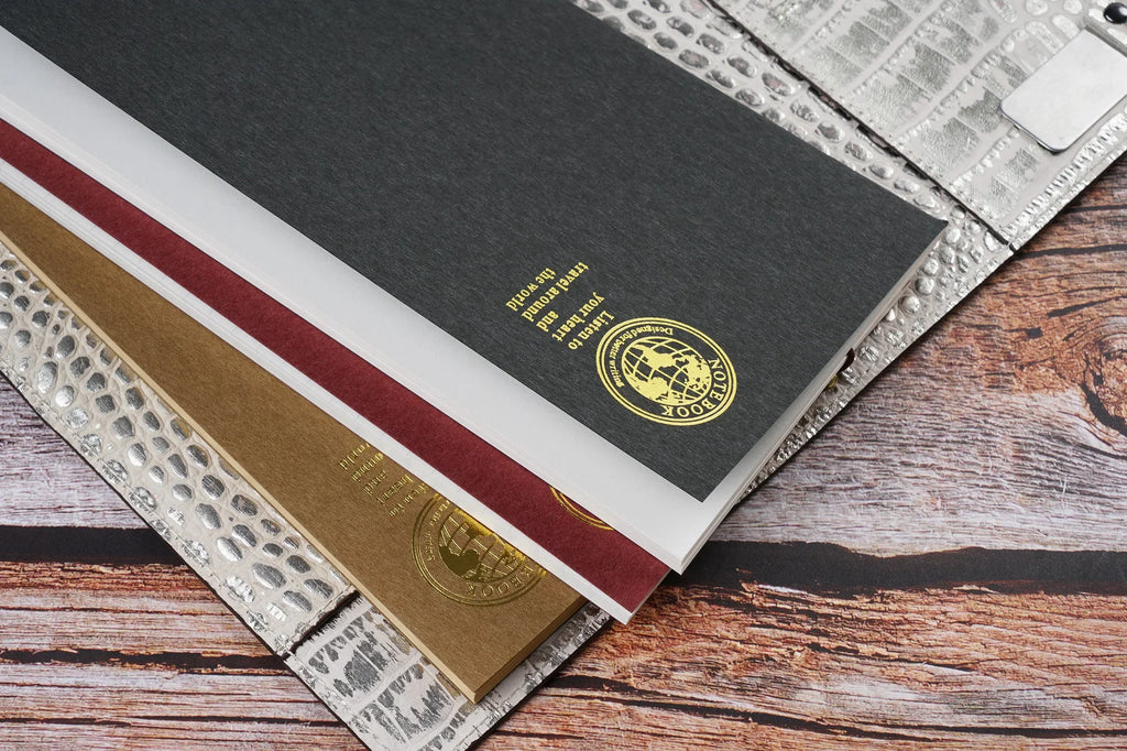 Retro Foil Gold Cover Travelers Notebook Refill Filler Paper for Midori Notebook and Journal Insert Refill Standard Passport