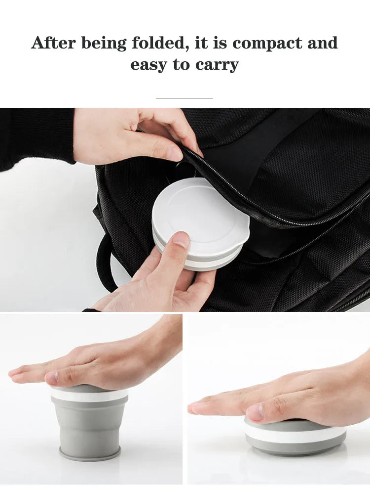 NEW 350ML Coffee Mugs Collapsible Silicone Cup Travel Folding Cup BPA FREE Food Grade Drinking Water Mug Tea Coffee Cups Drinkware