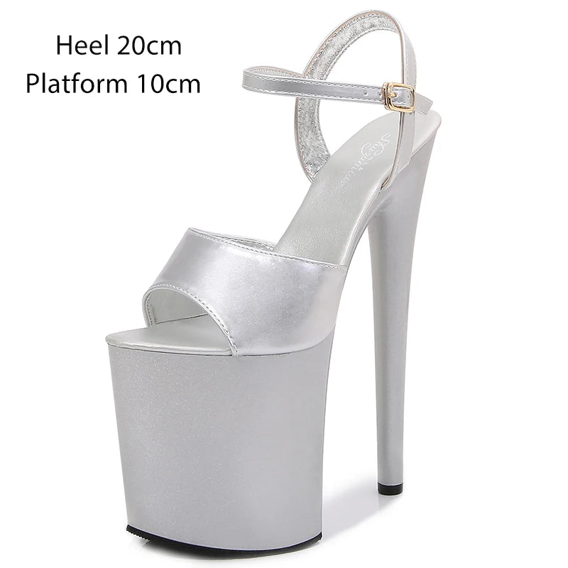 Shuzumiao Branded women's shoes pole dance 15 17 20cm sandals High Heels fashion sexy platform Black shoes Female party shoes