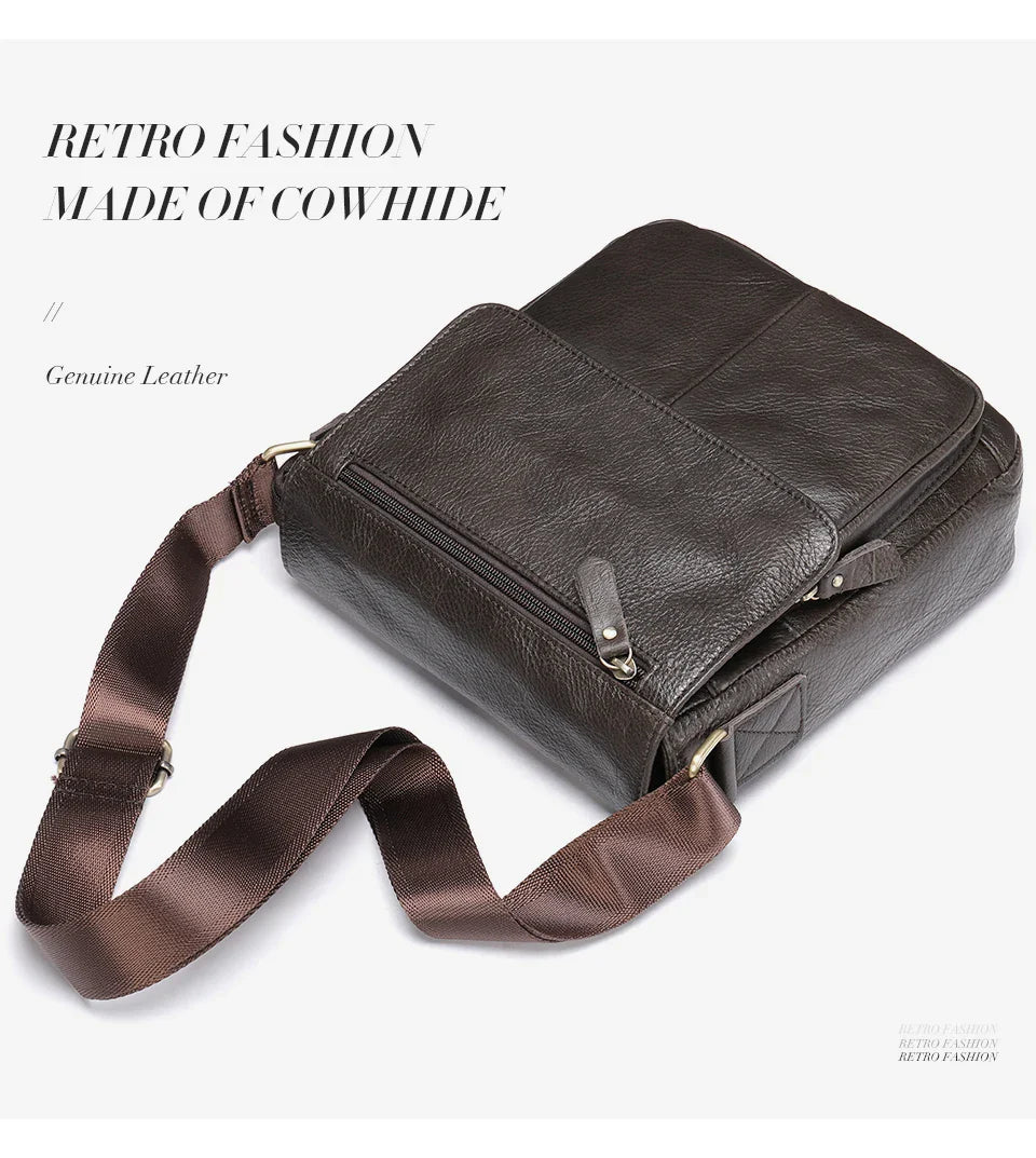WESTAL Men Shoulder Bag High Quality Male Bag Cowhide Leather Crossbody Bags Capacity Men Messenger Tote Bags for Male 819A