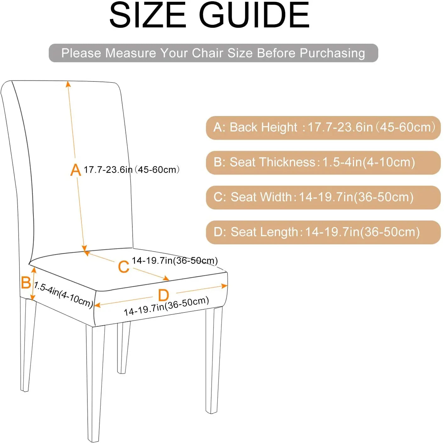 Waterproof Elastic Chair Cover for Dining Room Kitchen Wedding Hotel Banquet Restaurant Anti-dirty Seat Cover Housse De Chaise