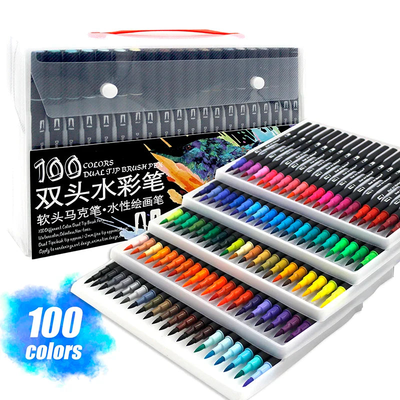 12/24/36 120 Colors Double Ends Manga Art Brush Pen Set Pencil Watercolor Art Markers Fineliner Calligraphy Pens Art Supplies