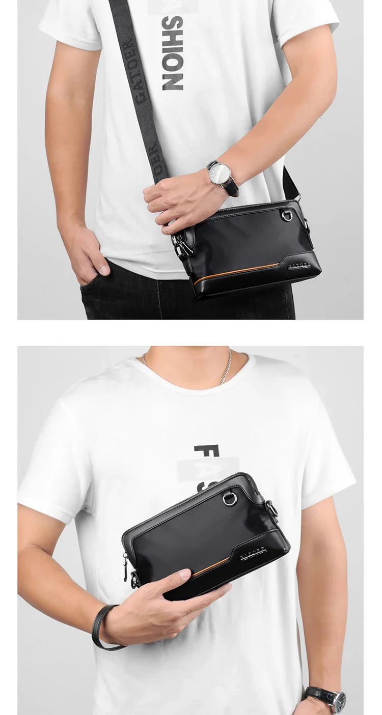 New Male Shoulder Bag Retro Zipper Waterproof Oxford Cloth Solid Color Crossbody Bag Men Casual Short Trip Sports Bag Wholesale
