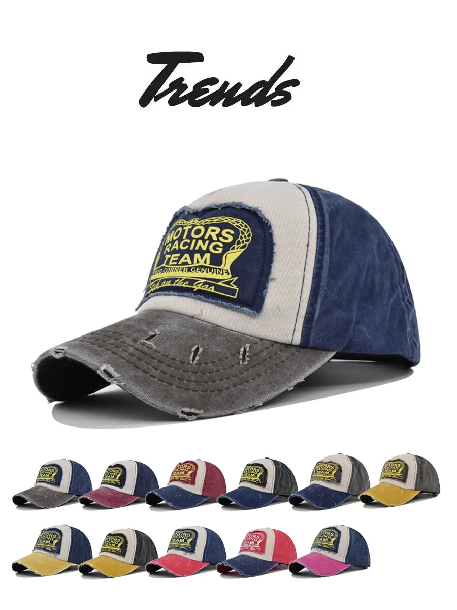 Baseball Cap Snapback Hat MOTORS RACING TEAM Sun hat Spring Autumn baseball cap Sport cap Hip Hop Fitted Cap Hat For Men Women