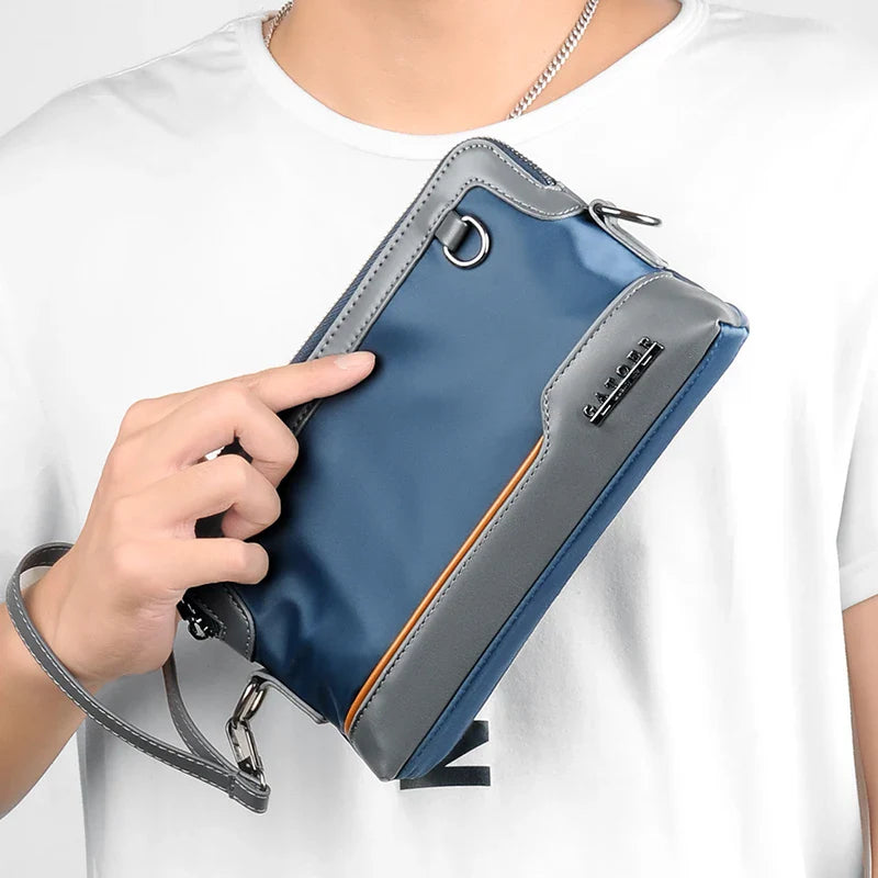 New Male Shoulder Bag Retro Zipper Waterproof Oxford Cloth Solid Color Crossbody Bag Men Casual Short Trip Sports Bag Wholesale