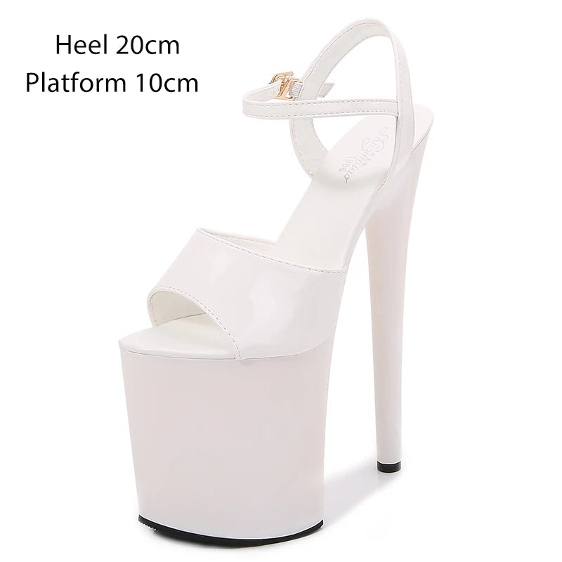Shuzumiao Branded women's shoes pole dance 15 17 20cm sandals High Heels fashion sexy platform Black shoes Female party shoes