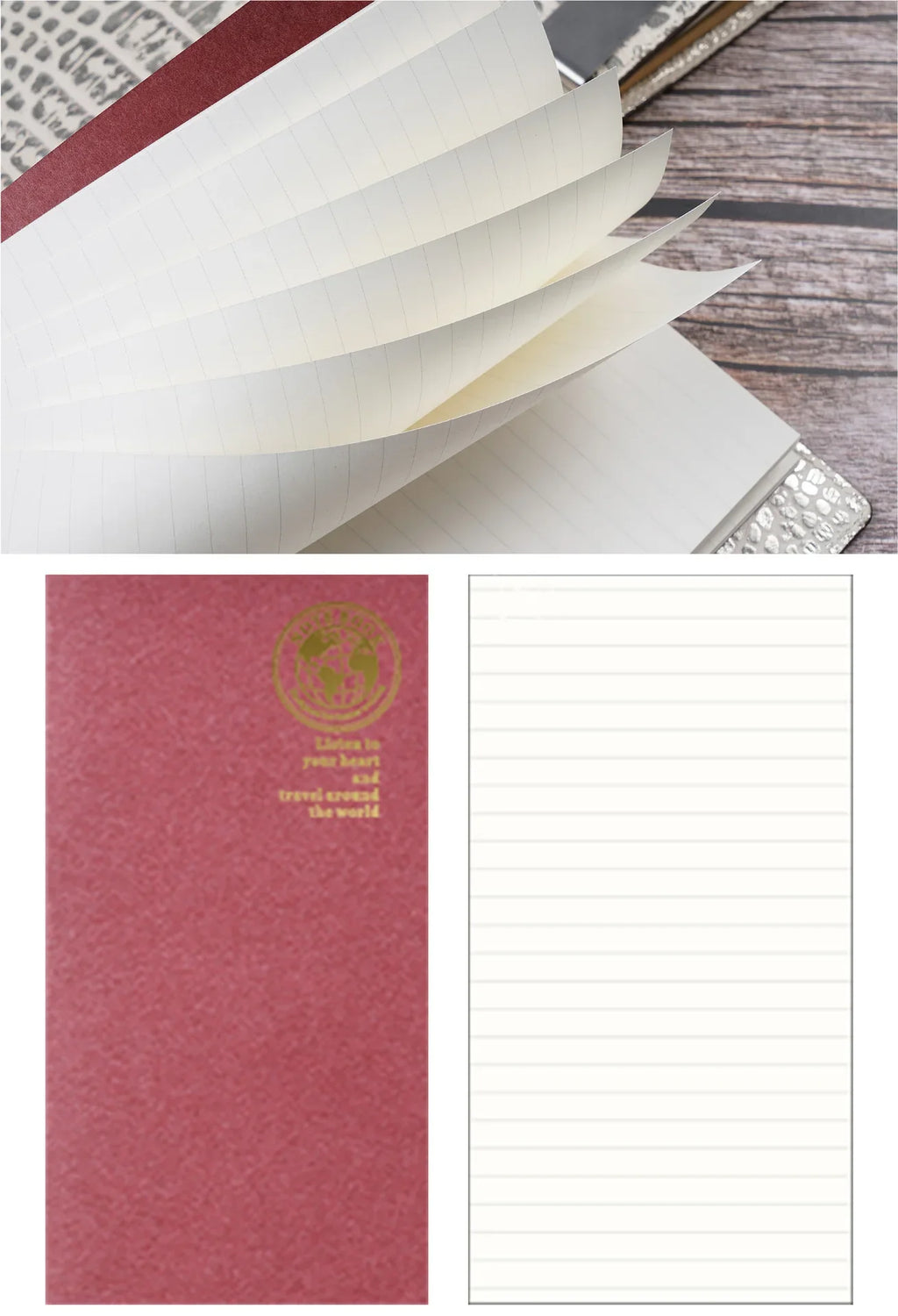 Retro Foil Gold Cover Travelers Notebook Refill Filler Paper for Midori Notebook and Journal Insert Refill Standard Passport