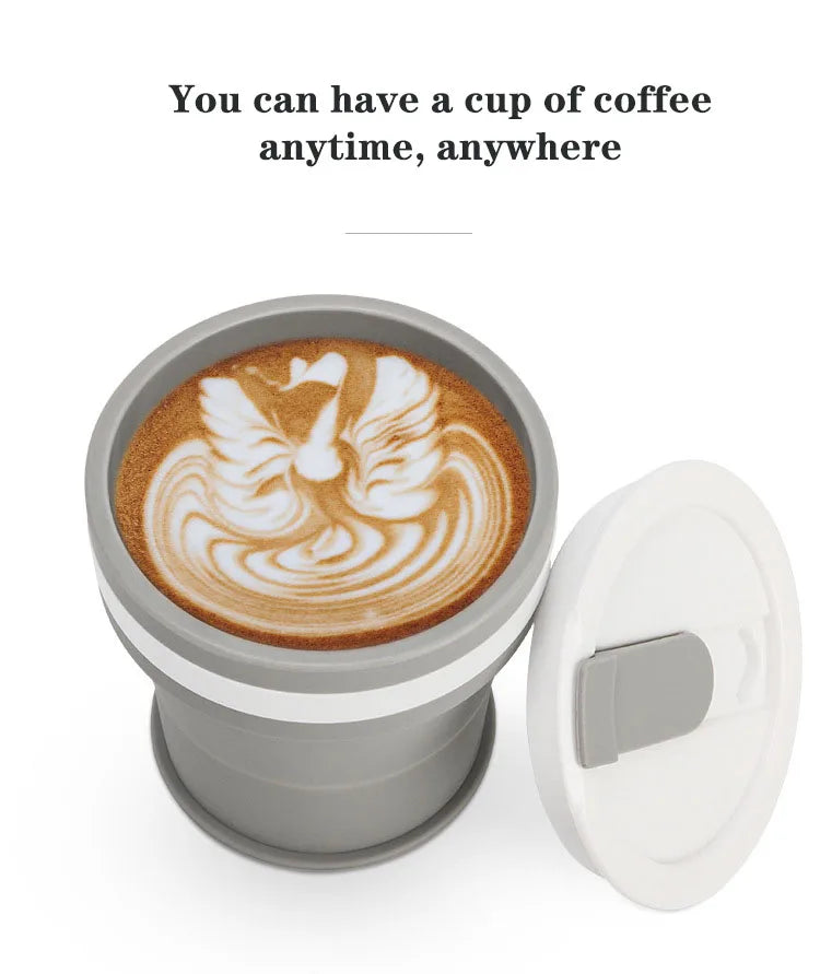 NEW 350ML Coffee Mugs Collapsible Silicone Cup Travel Folding Cup BPA FREE Food Grade Drinking Water Mug Tea Coffee Cups Drinkware