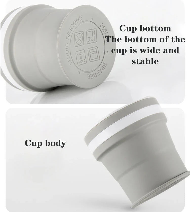 NEW 350ML Coffee Mugs Collapsible Silicone Cup Travel Folding Cup BPA FREE Food Grade Drinking Water Mug Tea Coffee Cups Drinkware