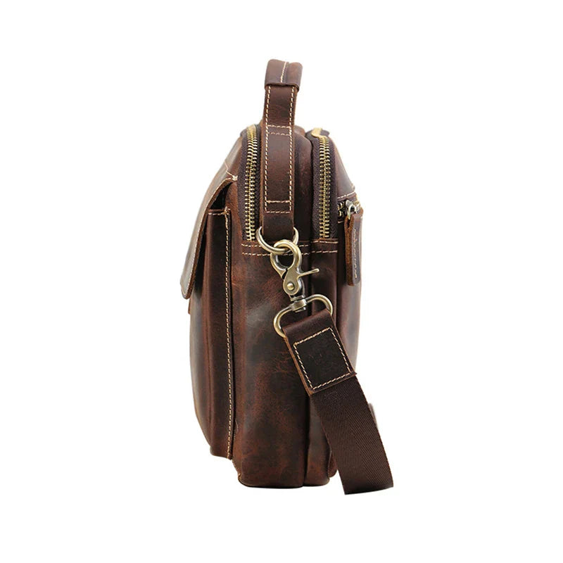 MAHEU Super Quality Men's Mini Shoulder Bag Genuine Leather Phone Pouch On Belt Small Crossbody Bag With Handle Outdoor Bag