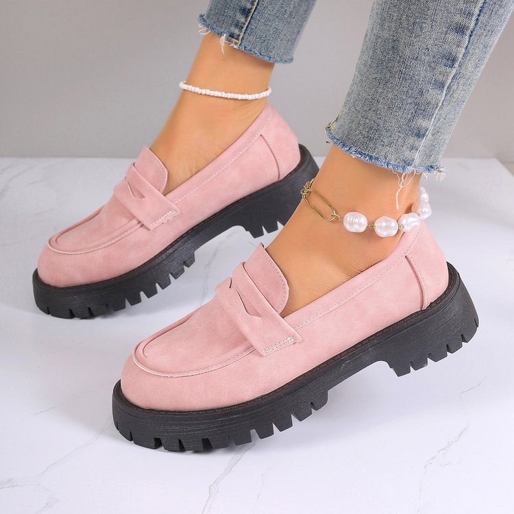 Retro British Style Platform Loafers Women 2024 Plus Size Round Toe Single Shoes Woman Thick Bottom Leather Oxford  Shoes Mujer
