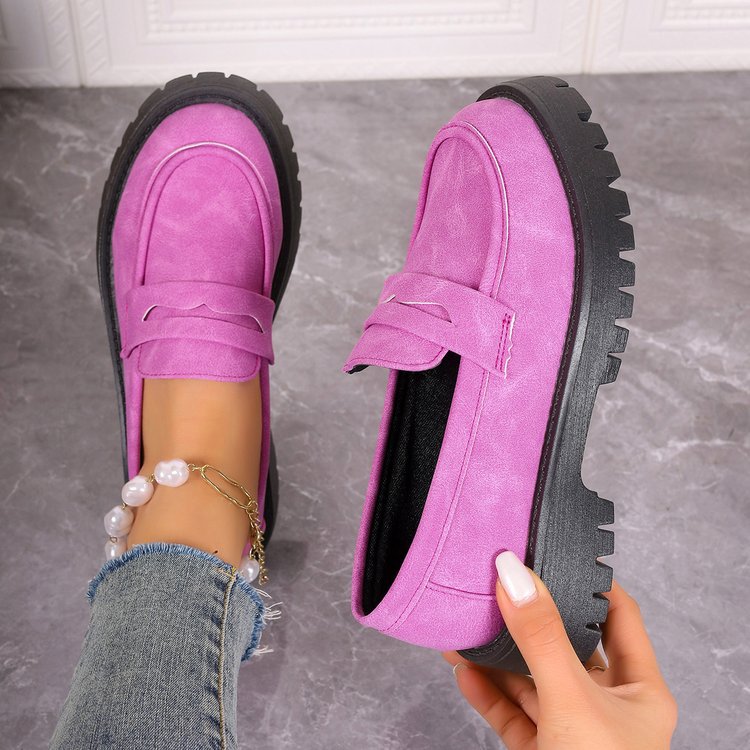 Retro British Style Platform Loafers Women 2024 Plus Size Round Toe Single Shoes Woman Thick Bottom Leather Oxford  Shoes Mujer