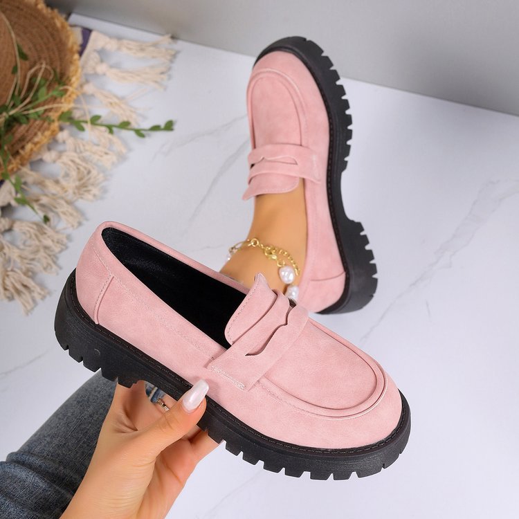 Retro British Style Platform Loafers Women 2024 Plus Size Round Toe Single Shoes Woman Thick Bottom Leather Oxford  Shoes Mujer
