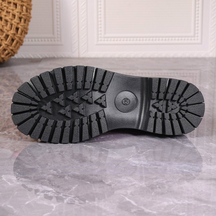 Retro British Style Platform Loafers Women 2024 Plus Size Round Toe Single Shoes Woman Thick Bottom Leather Oxford  Shoes Mujer