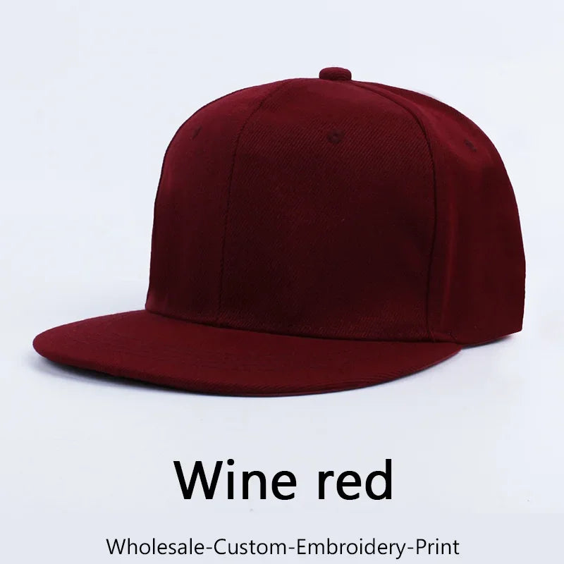 Custom Embroidery Hip-hop Snapback Hat for Men and Women Baseball Cap Wholesale DIY Design Print Sunshade Hats American style