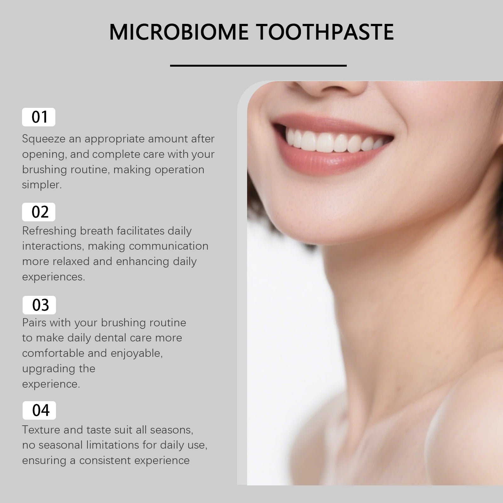 Mint Fresh ToothpasteRefreshes breath with mint,polishes teeth for bright shine,keeps your mouth fresh and comfortable.