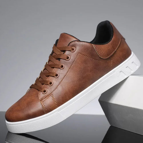 Leather Sneaker Flat Shoes
