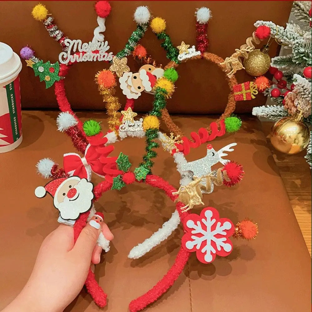 Hair Accessories Christmas Headband Merry Chritmas Xmas Santa Claus Hair Hoop Headpiece Hairband Antler Hair Hoop Girls/Female