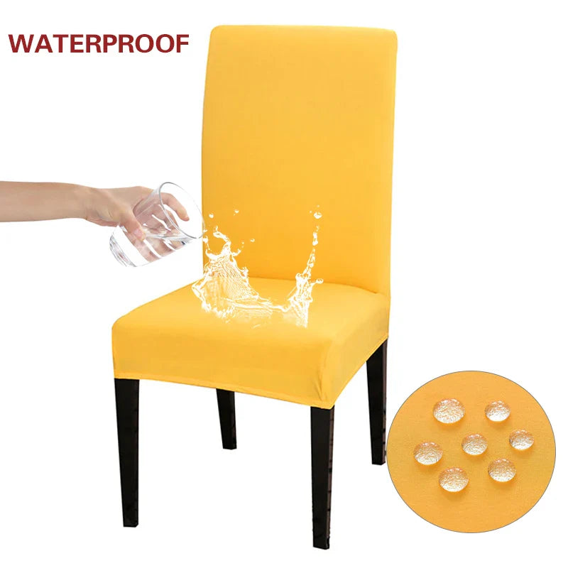 Waterproof Elastic Chair Cover for Dining Room Kitchen Wedding Hotel Banquet Restaurant Anti-dirty Seat Cover Housse De Chaise