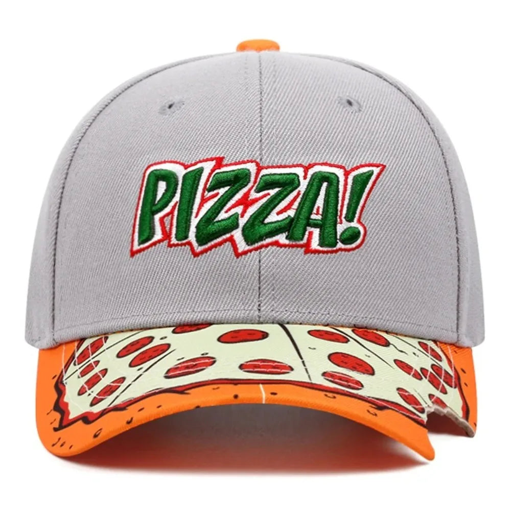Fashion Casual Hip Hop Hats PIZZA Embroidery Breathable Baseball Cap Adjustable Snapback Hats Unisex