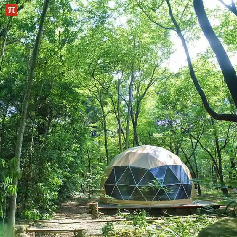 Spherical tent, geodesic tent, dome tent, galvanized steel pipe frame, PVC waterproof tarpaulin, wind-resistant, pressure-resist