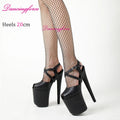 New Cross Straps 20cm 8inches Suede Upper Fashion Sexy Exotic High Heel Platform Party Women Sandals Pole Dance Shoes