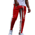 Men Sweatpants Drawstring Side Zipper Joggers Pants Skinny Male Trousers Gyms Tracksuits Hip Hop Sportswear Jogging Sport Pants