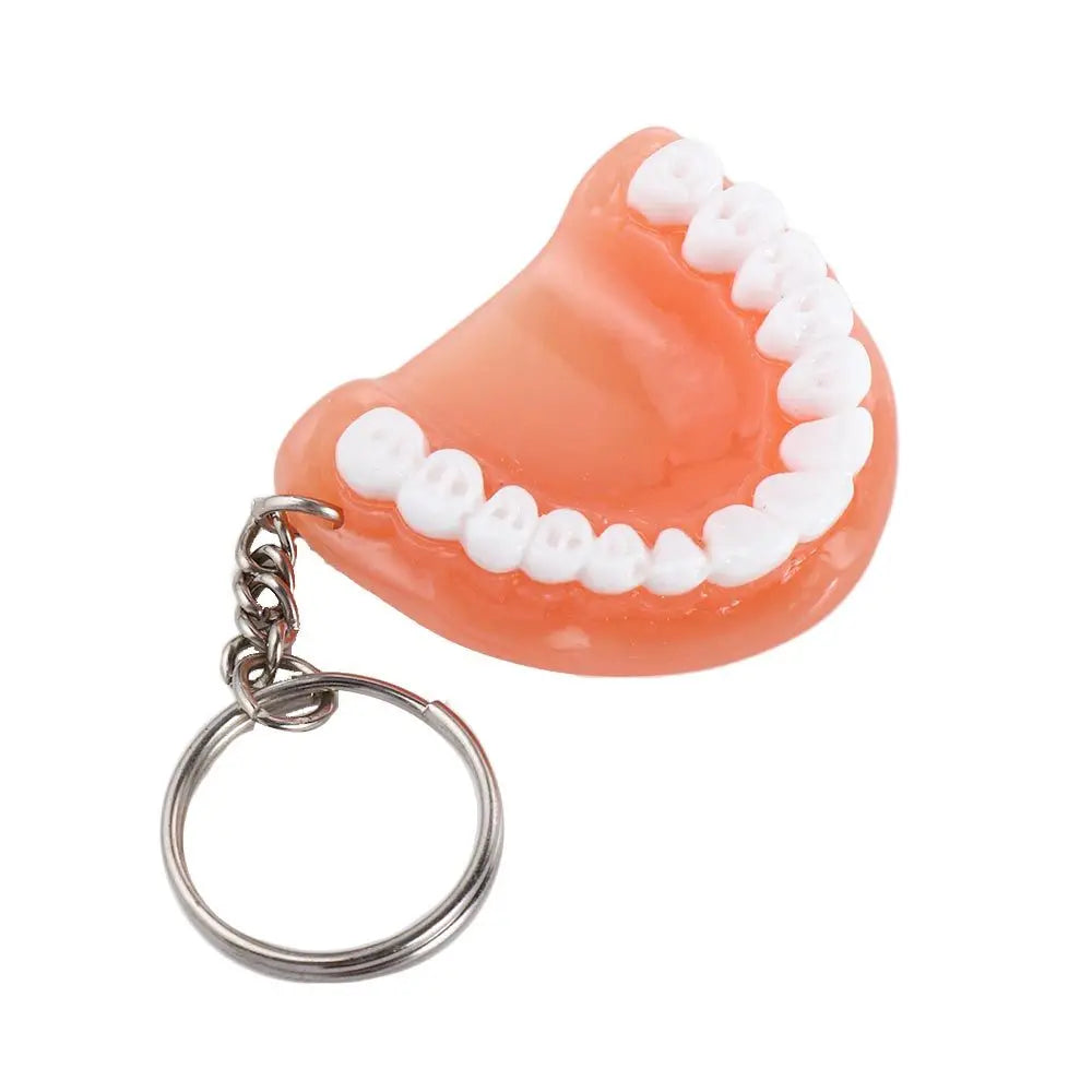 Decoration Dental Accessories Teeth Shape Simulation Upper Jaw Teeth Pendant Tooth Key Chain Denture Key Chain Teeth Keyring