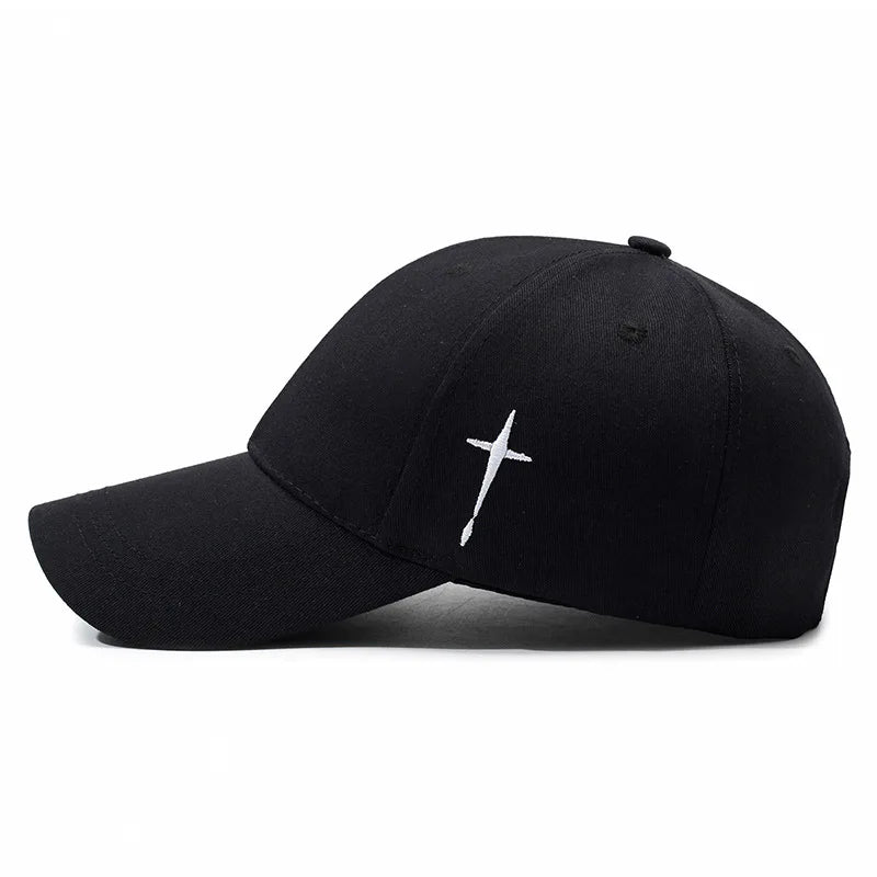 New Spring Style Sports Snapback Hat with Side - embroidered Water Drop and Cross Patterns. It's designed to make the face look