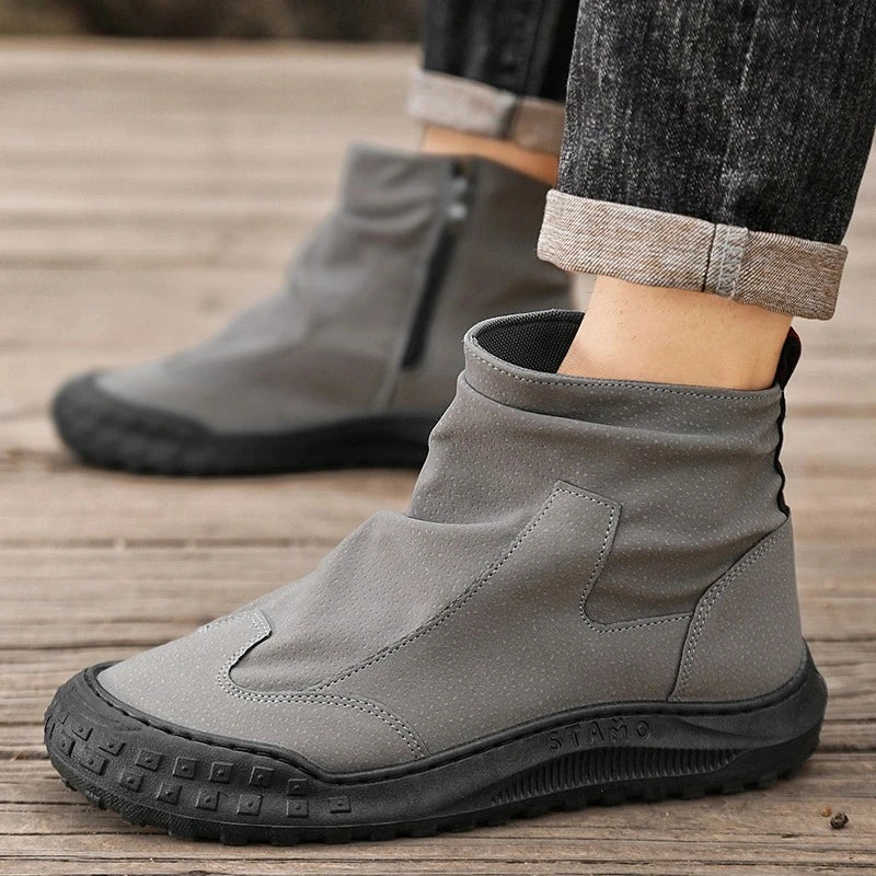 Outdoor Men's High-Top Work Boots Casual Shoes Comfortable Sport Workwear Waterproof Anti-slip Long-lasting No Fatigue Footwear