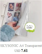 SKYSONIC New Arrival A5 Ring Notebook Jounral Cover INS Bandage Photocards Binder Collect Book Photo Cards Organzier Stationery