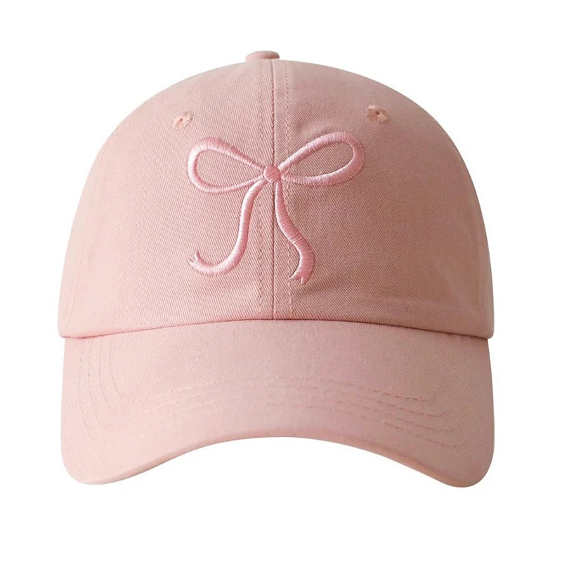 Sweet Bowknot Baseball Cotton Adjustable Snapback Hat Spring Autumn Embroidery Women's Cap Outdoor Casual Sun Hat Visors Hat