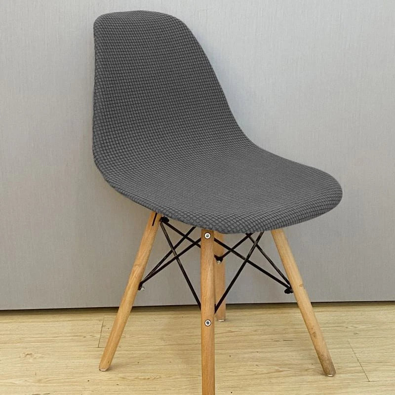 Jacquard Waterproof Shell Chair Cover Short Back Scandinavian Chair Covers Adjustable Dining Room Seat Covers for Bar Party
