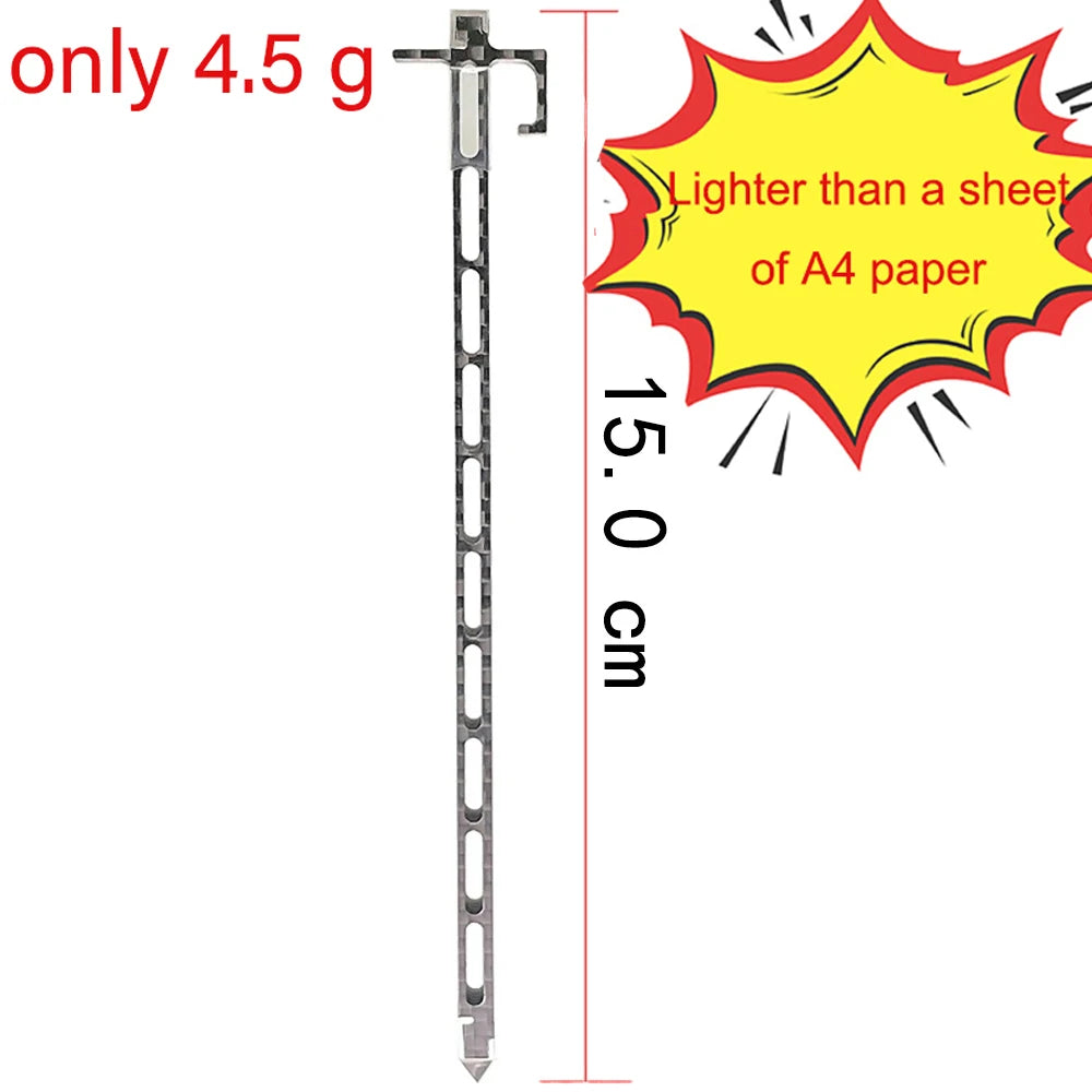 Ultralight Carbon Fiber Tent Peg, Titanium Alloy, Composite Material, Tent Nail, New Invention, 5G, 5.9in, 15.0cm
