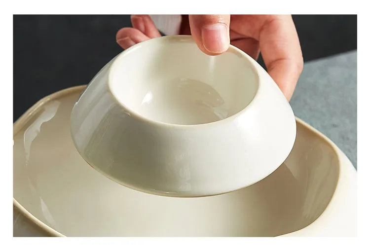 Ceramic Dinner Plate Family Steak Plate Pasta Plates Dessert Dish Cake Dish Dim Sum Bowl Cake Bowl Salad Bowls Kitchen Supplies