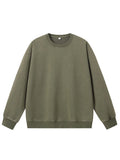 Men's Washed Faded Sweatshirts 330GSM Cotton Polyester O-Neck Knit Sports Pullover Tops Street Y2K Oversized Sweatshirts Unisex